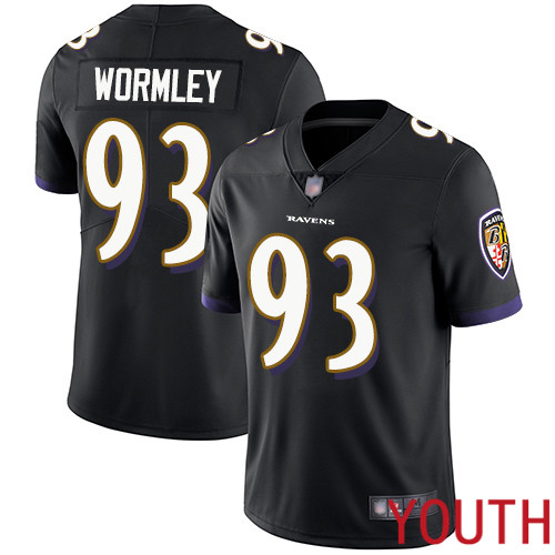 Baltimore Ravens Limited Black Youth Chris Wormley Alternate Jersey NFL Football #93 Vapor Untouchable->youth nfl jersey->Youth Jersey